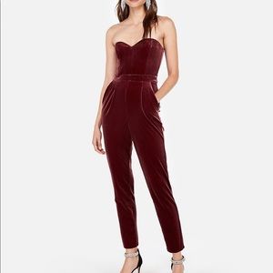 Sweetheart velvet jumpsuit